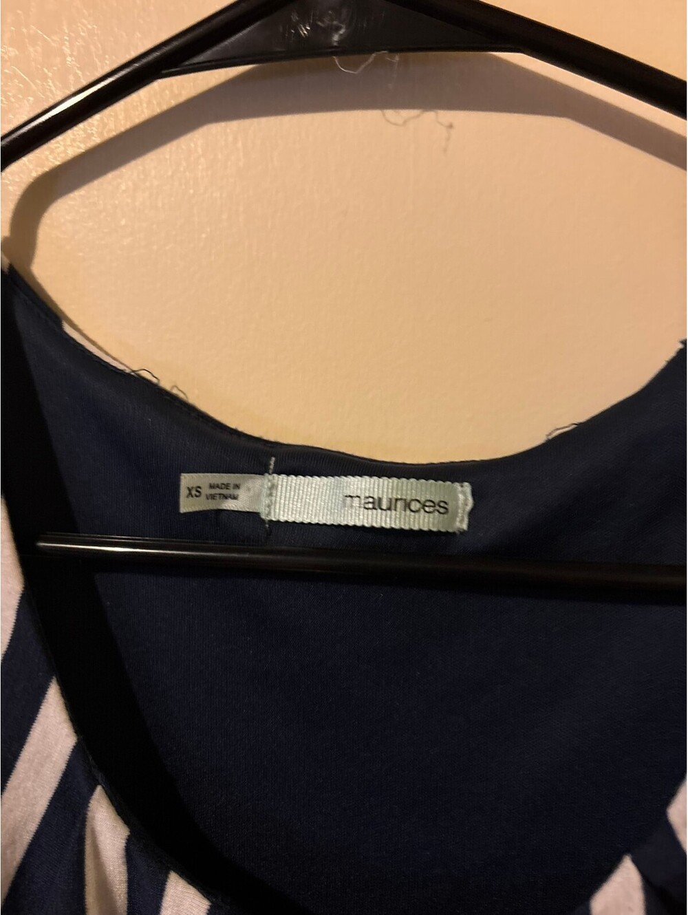 Maurices Women's Navy and White Striped Sleeveless Dress XS
